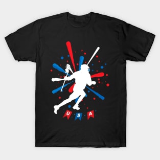 Lacrosse Usa American Flag T-Shirt